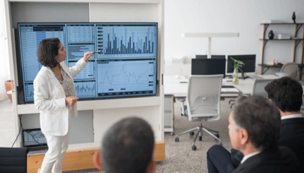 leader giving presentation to board